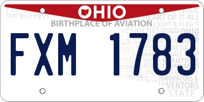 OH license plate FXM1783