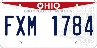 OH license plate FXM1784