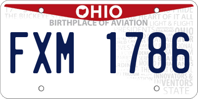 OH license plate FXM1786
