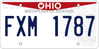 OH license plate FXM1787