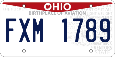 OH license plate FXM1789