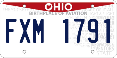OH license plate FXM1791