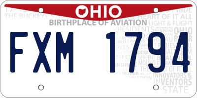 OH license plate FXM1794
