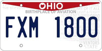 OH license plate FXM1800