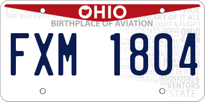 OH license plate FXM1804
