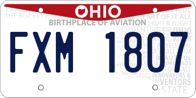 OH license plate FXM1807
