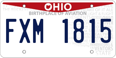 OH license plate FXM1815