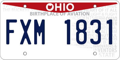 OH license plate FXM1831