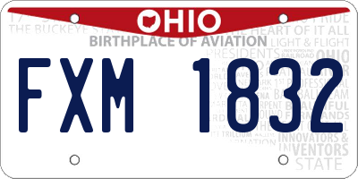 OH license plate FXM1832