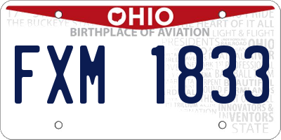 OH license plate FXM1833