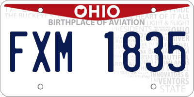 OH license plate FXM1835