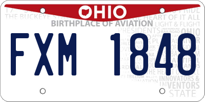 OH license plate FXM1848
