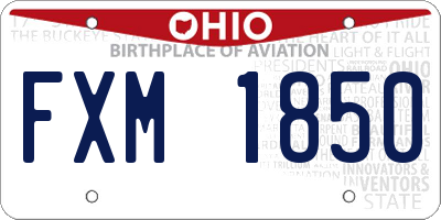 OH license plate FXM1850