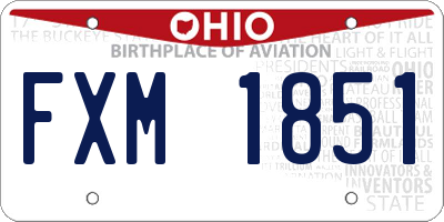 OH license plate FXM1851