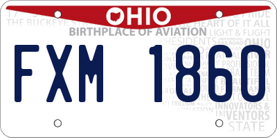 OH license plate FXM1860