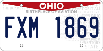 OH license plate FXM1869