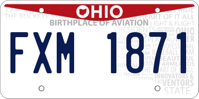 OH license plate FXM1871