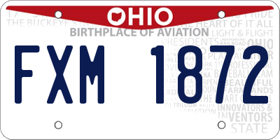 OH license plate FXM1872