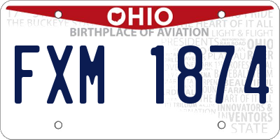 OH license plate FXM1874