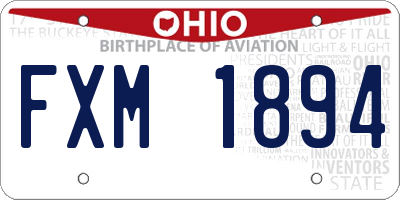 OH license plate FXM1894