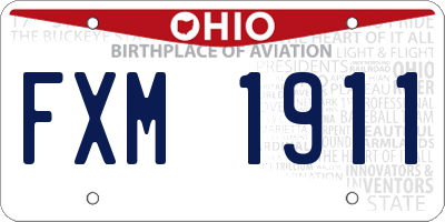 OH license plate FXM1911