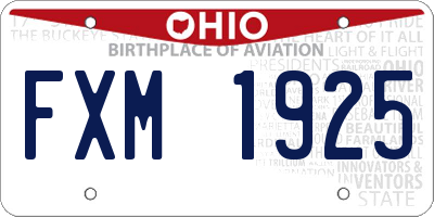 OH license plate FXM1925