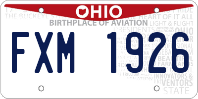OH license plate FXM1926