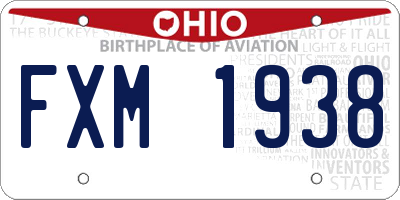 OH license plate FXM1938
