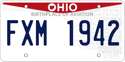 OH license plate FXM1942