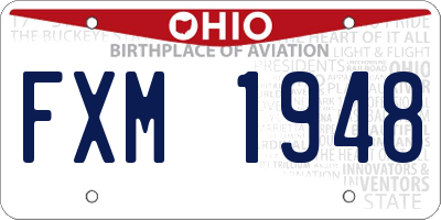 OH license plate FXM1948