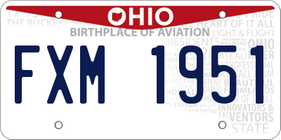 OH license plate FXM1951