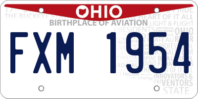 OH license plate FXM1954