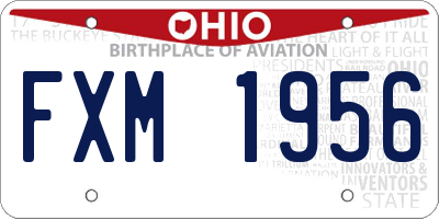 OH license plate FXM1956