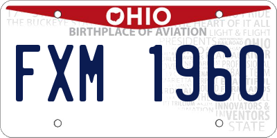 OH license plate FXM1960