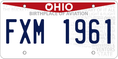 OH license plate FXM1961