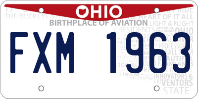 OH license plate FXM1963