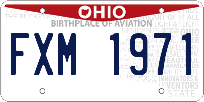 OH license plate FXM1971
