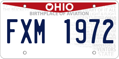 OH license plate FXM1972