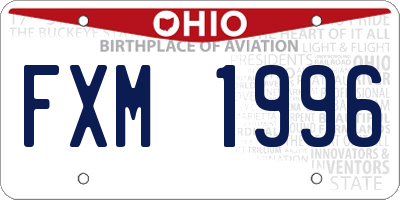 OH license plate FXM1996