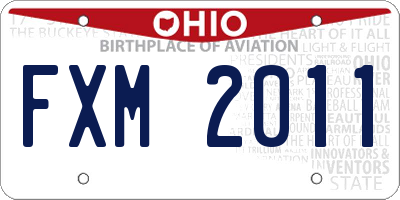OH license plate FXM2011