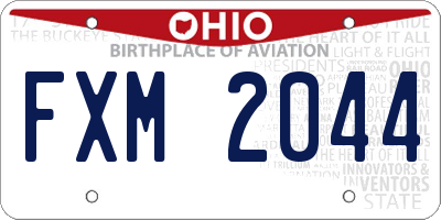 OH license plate FXM2044