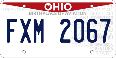 OH license plate FXM2067