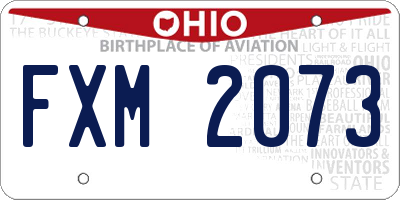 OH license plate FXM2073