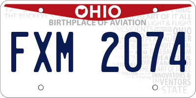 OH license plate FXM2074