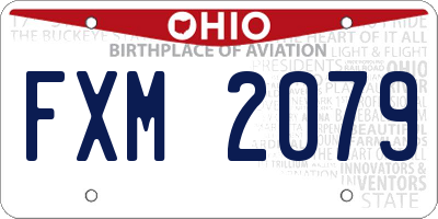 OH license plate FXM2079