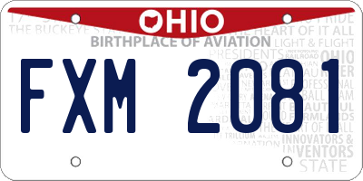 OH license plate FXM2081