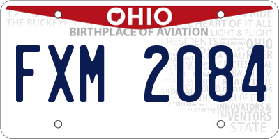 OH license plate FXM2084