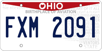 OH license plate FXM2091