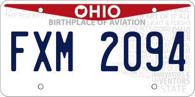 OH license plate FXM2094