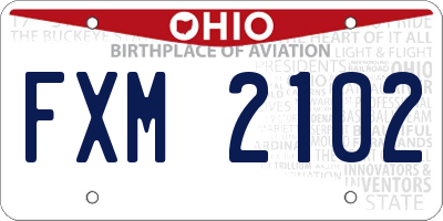 OH license plate FXM2102